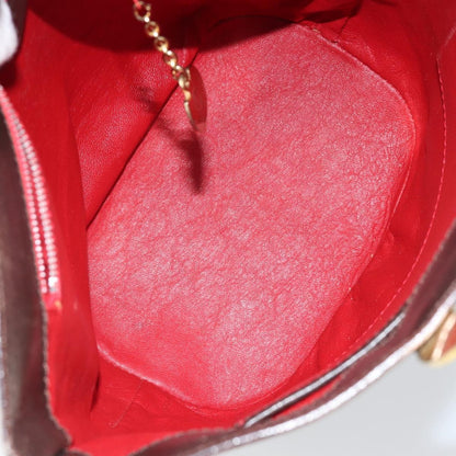 Celine Circle logo Leather, BROWN, LEATHER, Shoulder bag