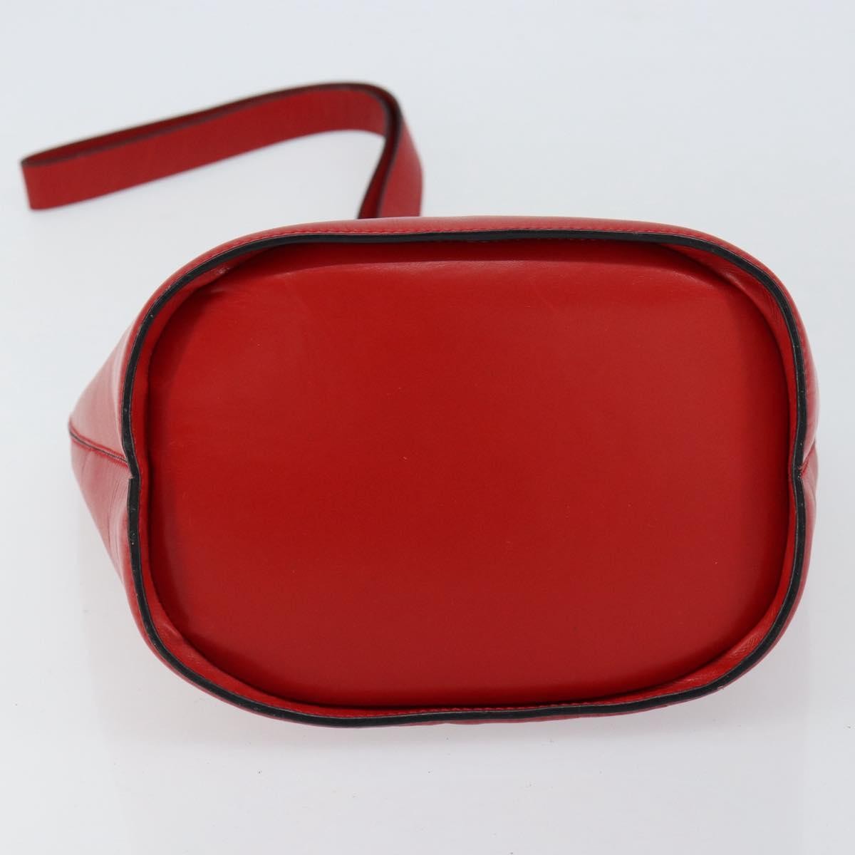 Celine Circle Logo Shoulder Bag Leather, RED, LEATHER, Shoulder bag