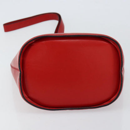 Celine Circle Logo Shoulder Bag Leather, RED, LEATHER, Shoulder bag