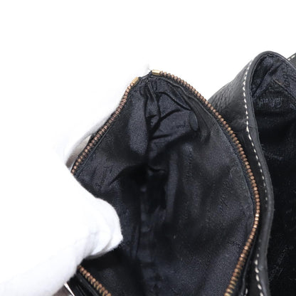 Salvatore Ferragamo Flap Shoulder Bag Leather, BLACK, LEATHER, Shoulder bag