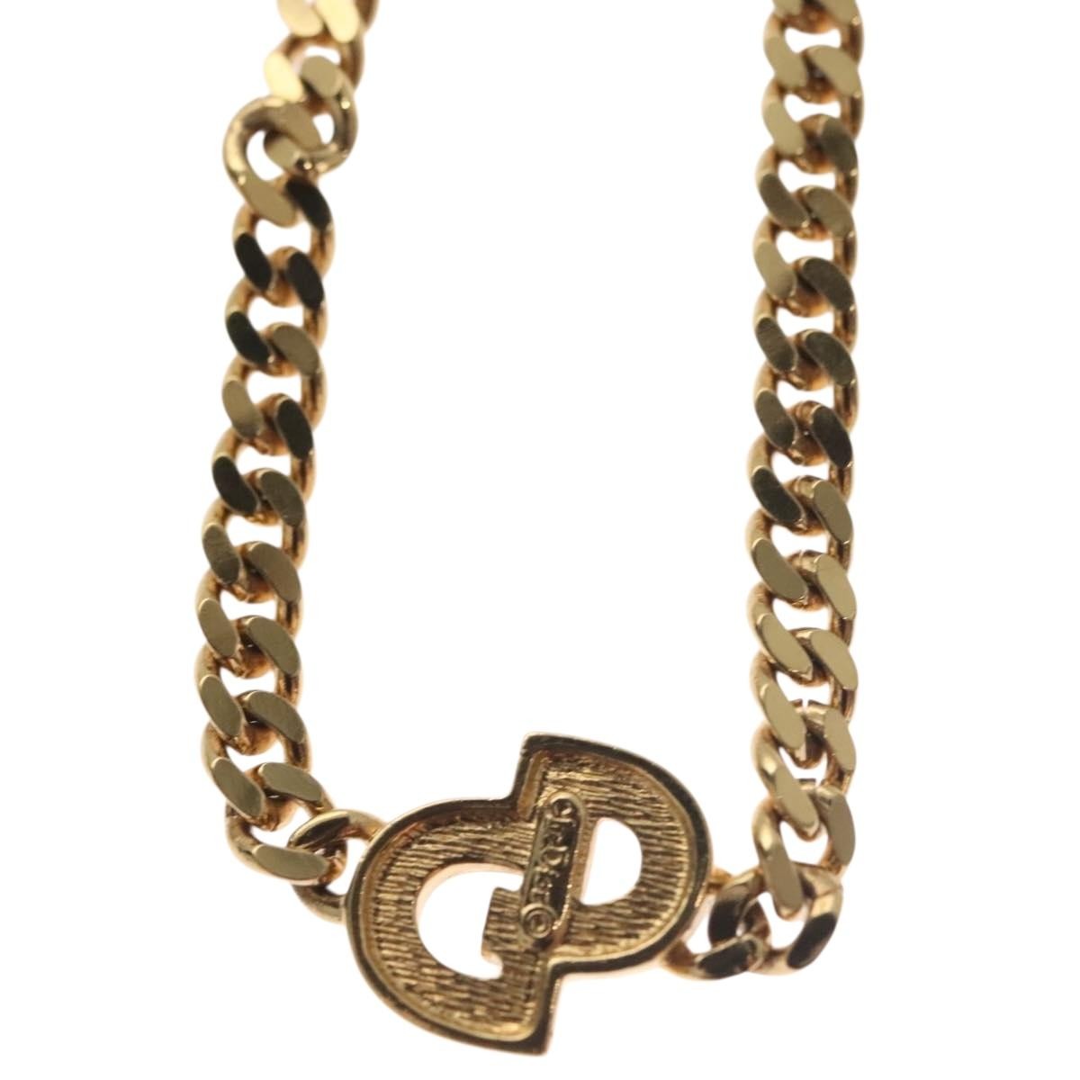 Christian Dior CD Pendant Necklace Metal and Crystals, GOLD, METAL, Bracelet