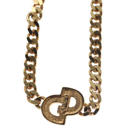 Christian Dior CD Pendant Necklace Metal and Crystals, GOLD, METAL, Bracelet