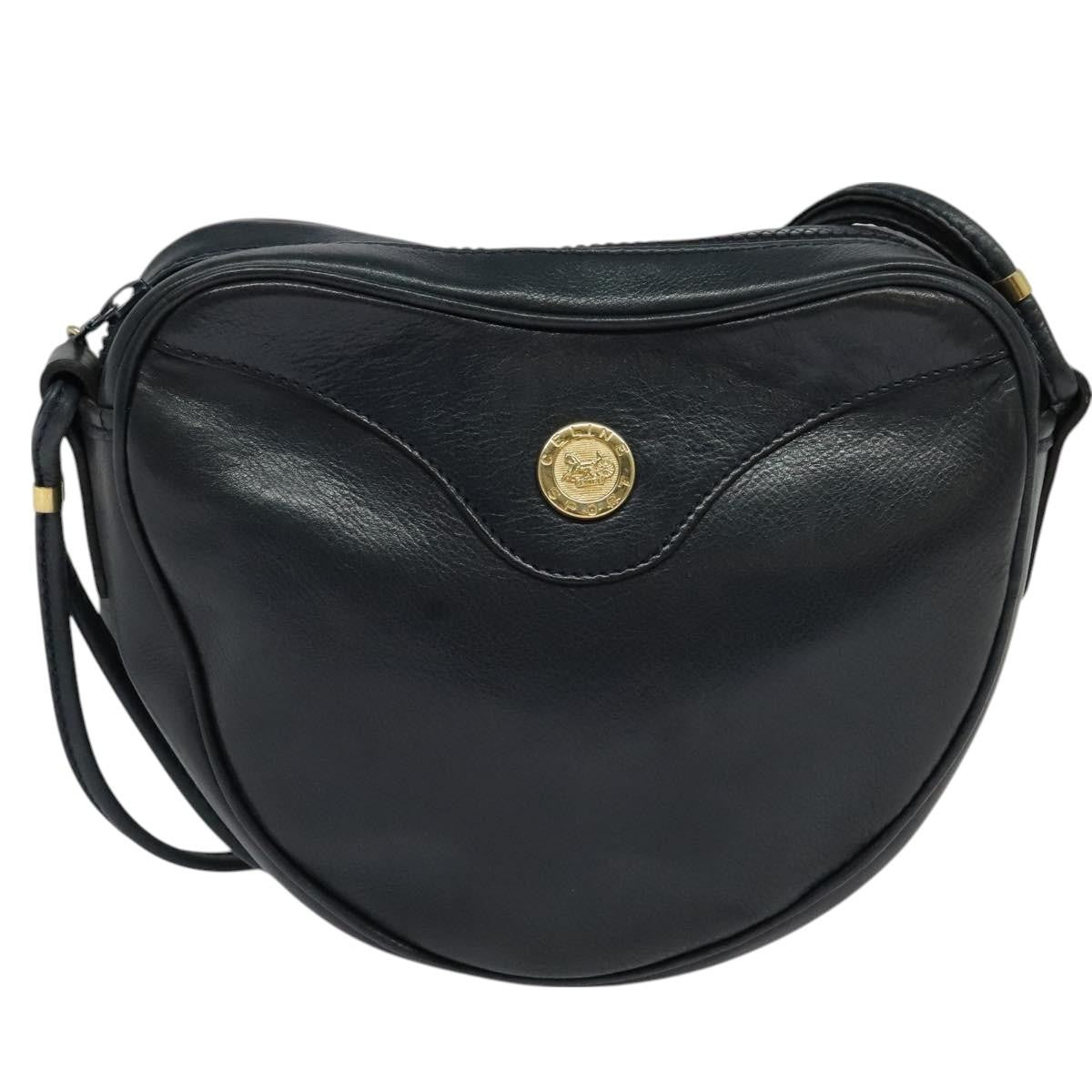 Celine Shoulder Bag Leather, NAVY, LEATHER, Shoulder bag