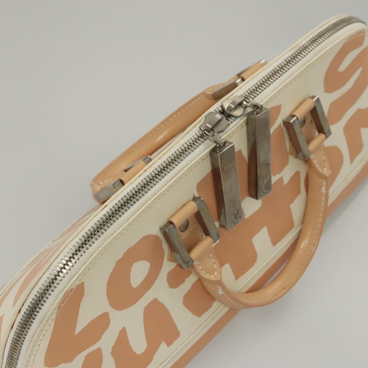 Louis Vuitton Alma Handbag Limited Edition Graffiti Leather, WHITE, CANVAS, Handbag