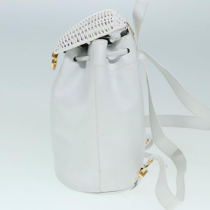 Salvatore Ferragamo Gancini Backpack Leather, WHITE, LEATHER, Backpack