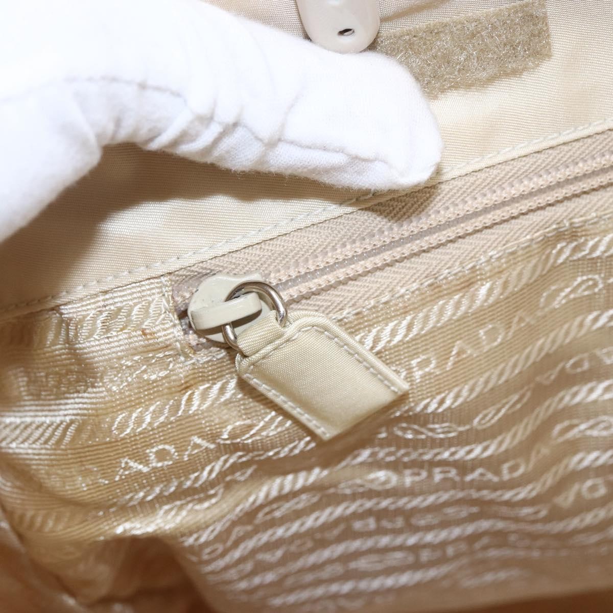 Prada Resin Handle Tote Tessuto, BEIGE, NYLON, Tote bag