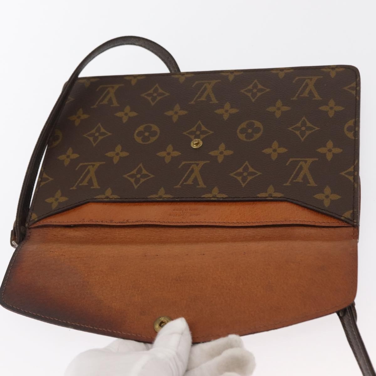 Louis Vuitton Double Rabat Handbag Monogram Canvas, BROWN, CANVAS, Shoulder bag