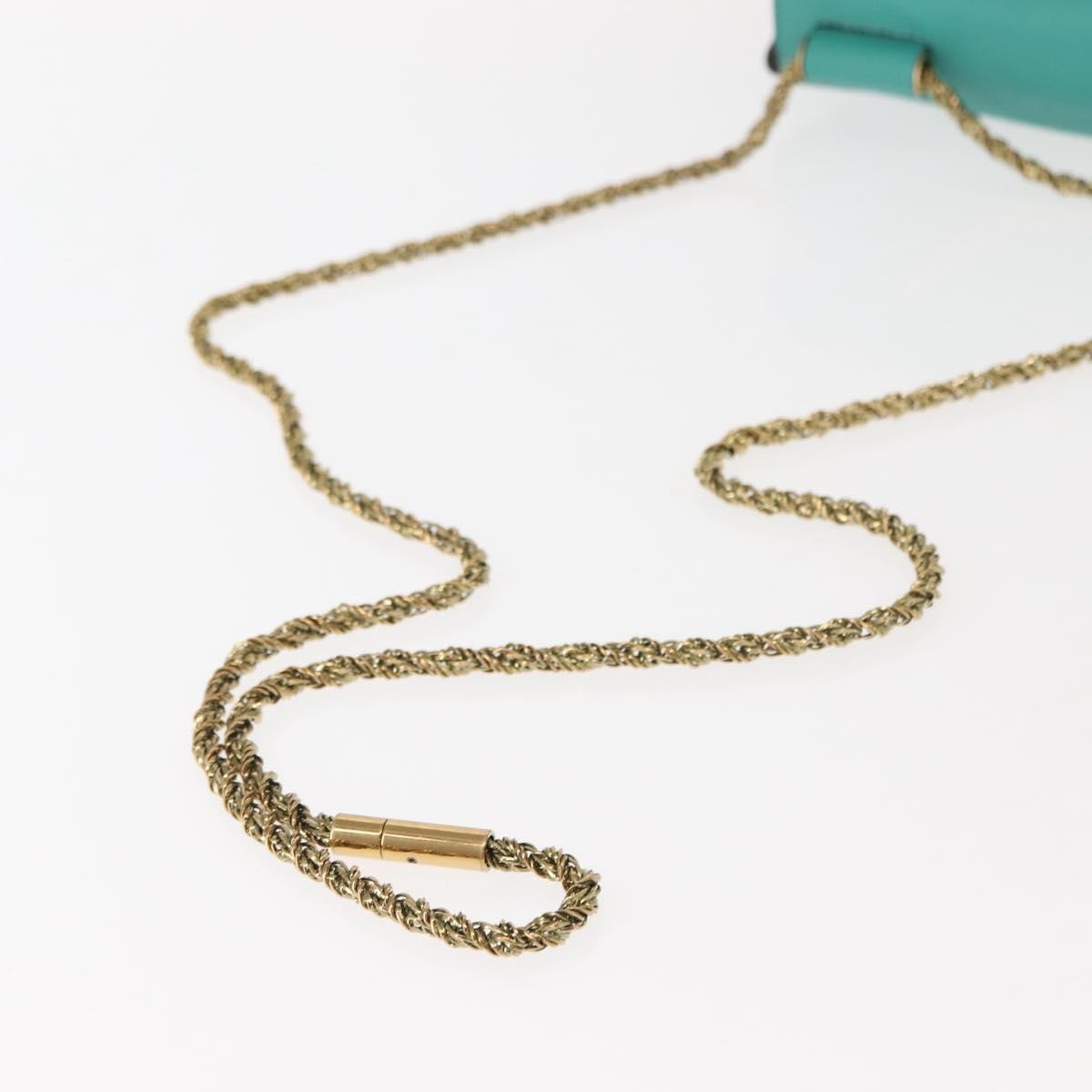 Chloe Elsie Chain Shoulder Bag Leather, TURQUOISE, LEATHER, Shoulder bag