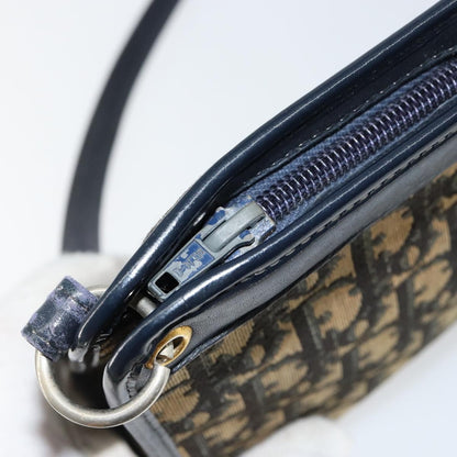 Christian Dior Vintage Trotter Shoulder Bag Canvas, NAVY, CANVAS, Shoulder bag