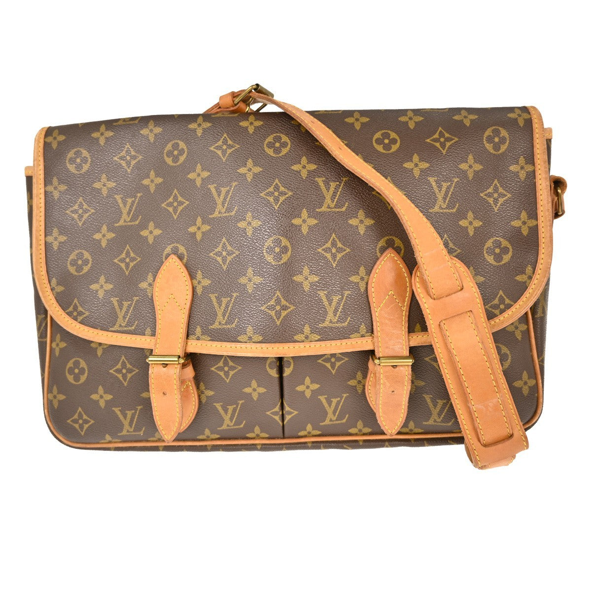 Louis Vuitton Sac Gibeciere Messenger Bag Monogram Canvas, BROWN, CANVAS, Shoulder bag