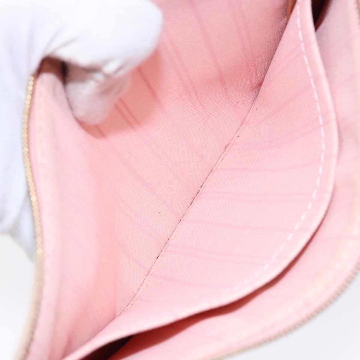 Louis Vuitton Neverfull Pochette Damier, WHITE, CANVAS, Clutche & pouche