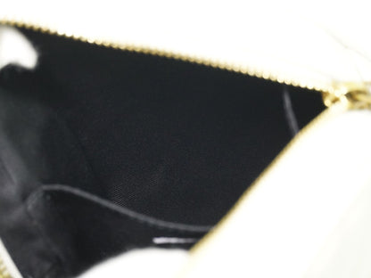 Saint Laurent Vinyle Round Camera Bag Matelasse Chevron Leather, WHITE, LEATHER, Crossbody bag