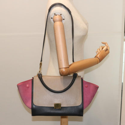 Celine Trapeze Bag Leather with Suede, MULTICOLOUR, LEATHER, Handbag