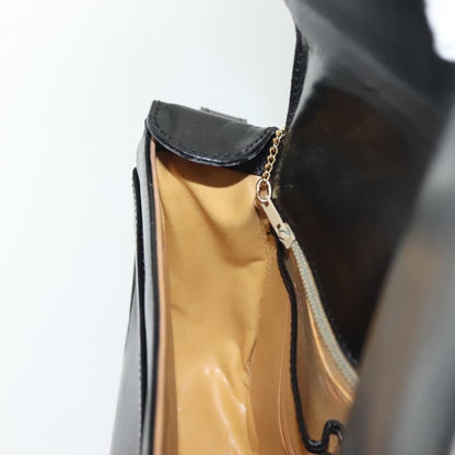 Celine Vintage Triomphe Shoulder Bag Leather, BLACK, LEATHER, Shoulder bag