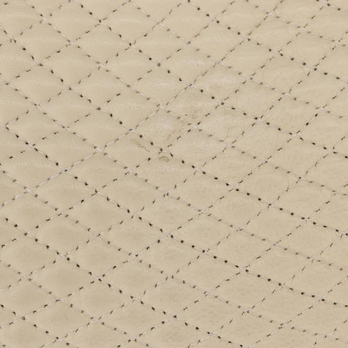 Bally Vintage Chain Shoulder Bag Quilted Leather, ECRU, LEATHER, Shoulder bag