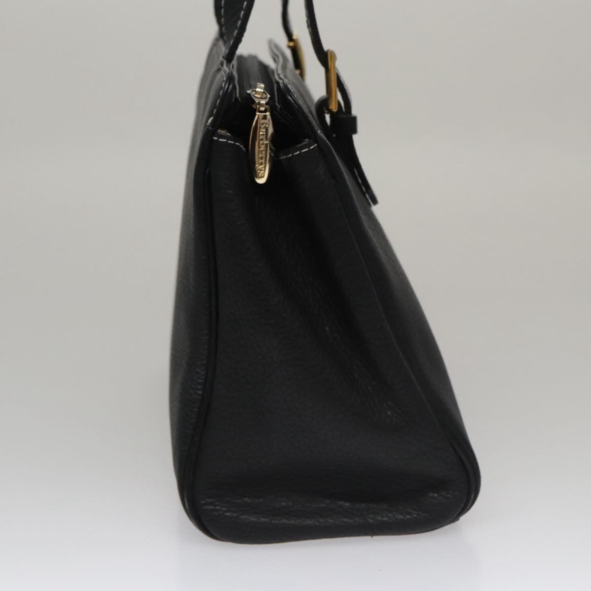 Burberry Vintage Handbag Leather, BLACK, LEATHER, Handbag