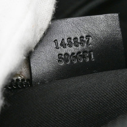 Gucci Zip Messenger Bag GG Canvas with Perforated Leather, BLACK, CANVAS, Shoulder bag