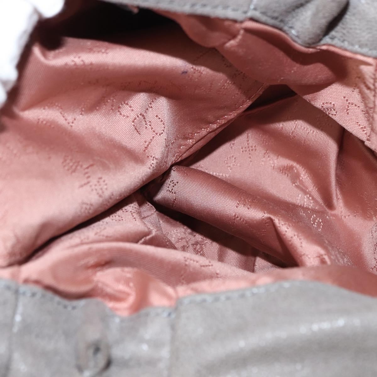 Stella McCartney Falabella Fold Over Crossbody Bag Shaggy Deer, GRAY, POLYESTER, Crossbody bag