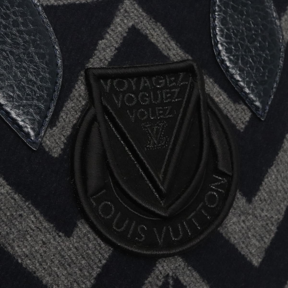 Louis Vuitton Vail Blanket Cabas Wool with Leather, NAVY, WOOL, Tote bag