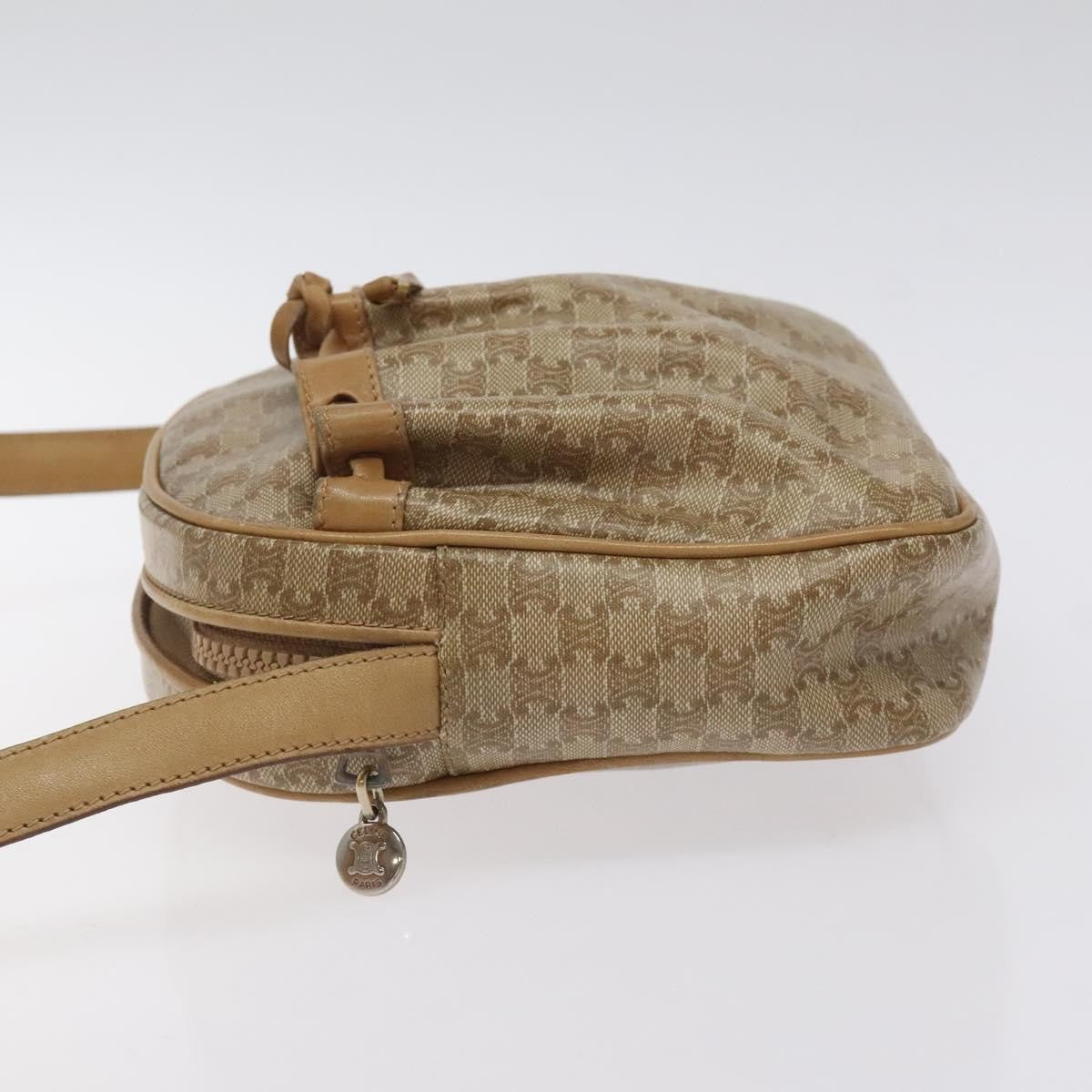 Celine Vintage Macadam Shoulder Bag Macadam Canva  Vinyl, BEIGE, PVC, Shoulder bag