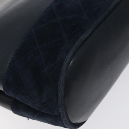 Salvatore Ferragamo Vintage Chain Shoulder Bag Leather, NAVY, LEATHER, Shoulder bag