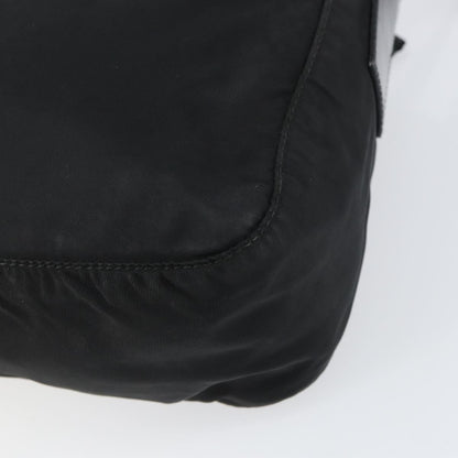 Prada Front Zip Messenger Bag Tessuto, BLACK, NYLON, Shoulder bag