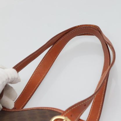 Celine Vintage Macadam Shoulder Bag Canvas and Leather, BROWN, CANVAS, Shoulder bag