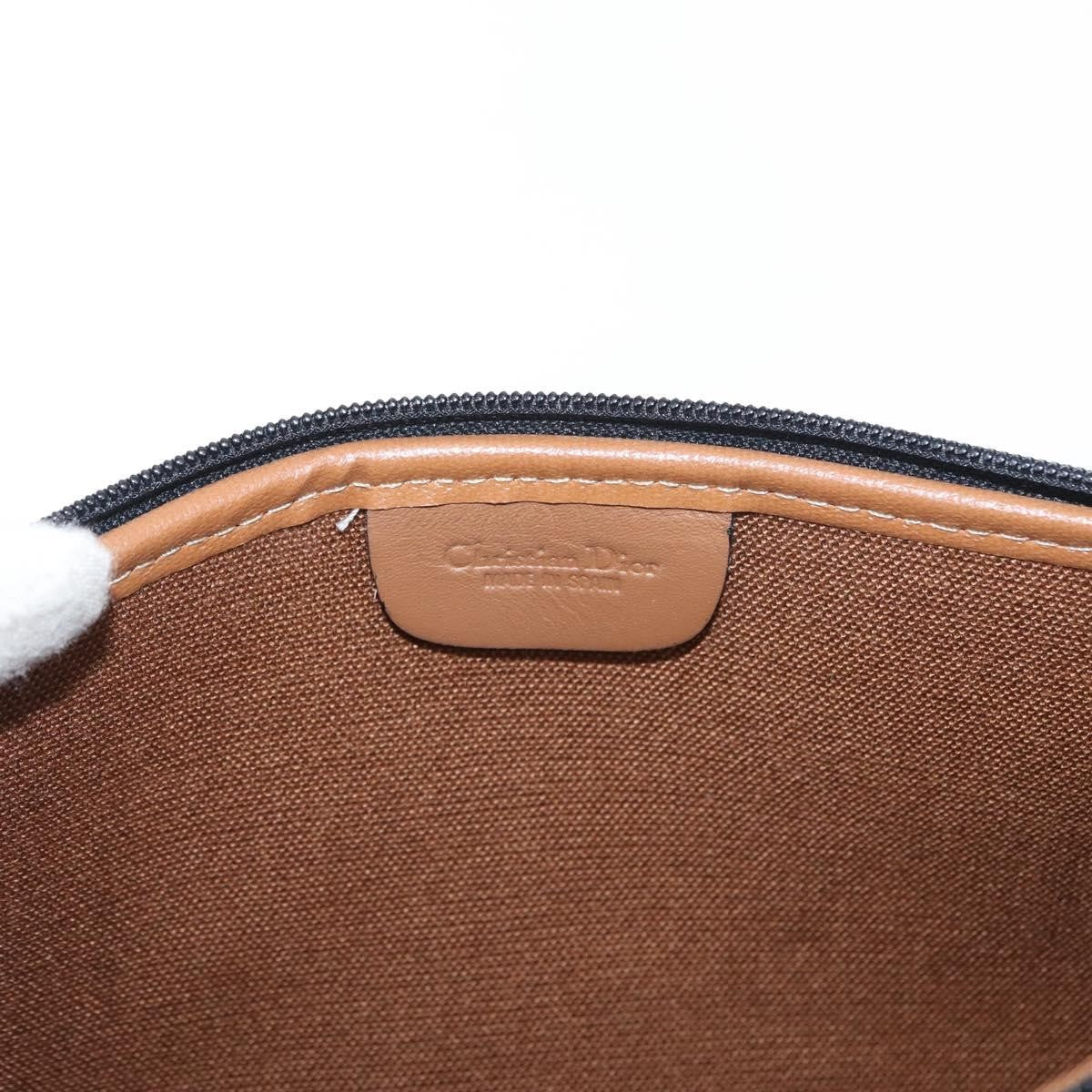 Christian Dior Vintage Honeycomb Zip Pouch Coated Canvas, BLACK, PVC, Clutche & pouche