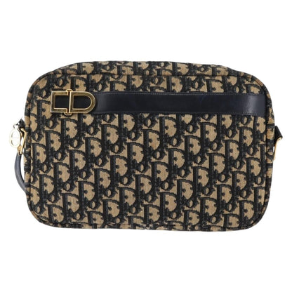 Christian Dior Vintage Trotter Crossbody Bag Diorissimo Coated Canvas, NAVY, CANVAS, Shoulder bag