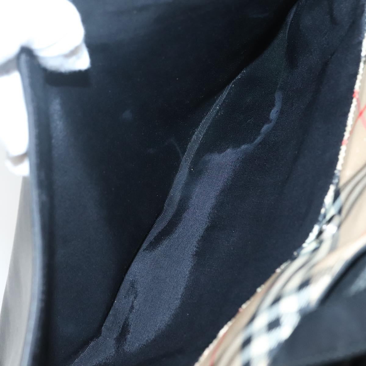 Burberry Nova Check Tote Canvas and Leather, BLACK, LEATHER, Tote bag