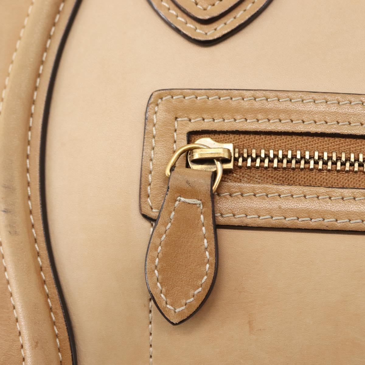 Celine Tricolor Luggage Bag Leather, BEIGE, LEATHER, Handbag