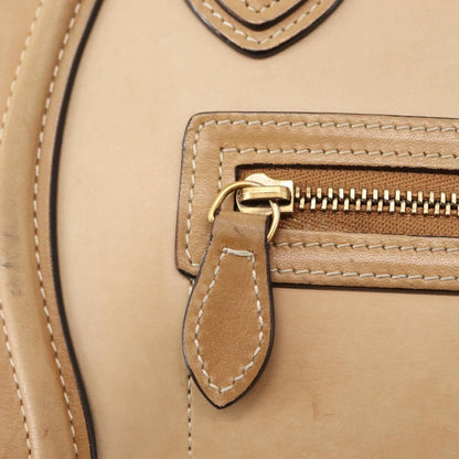 Celine Tricolor Luggage Bag Leather, BEIGE, LEATHER, Handbag