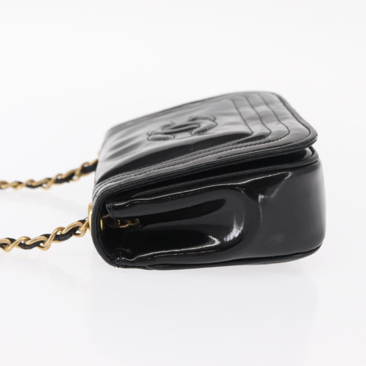 Chanel Vintage CC Stitch Flap Bag Patent, BLACK, PATENT_LEATHER, Shoulder bag