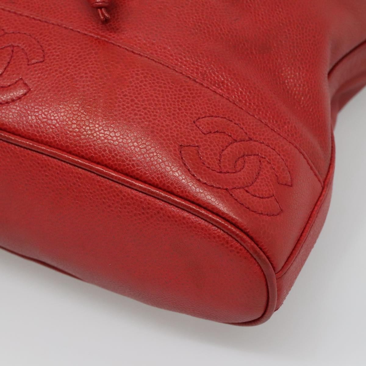 Chanel Vintage Backpack Caviar, RED, LEATHER, Backpack