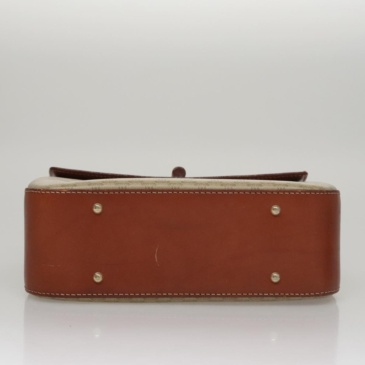 Celine Vintage Convertible Top Handle Bag Macadam Coated Canvas, BEIGE, CANVAS, Handbag