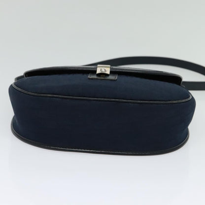 Christian Dior Vintage Trotter Shoulder Bag Canvas, NAVY, CANVAS, Shoulder bag