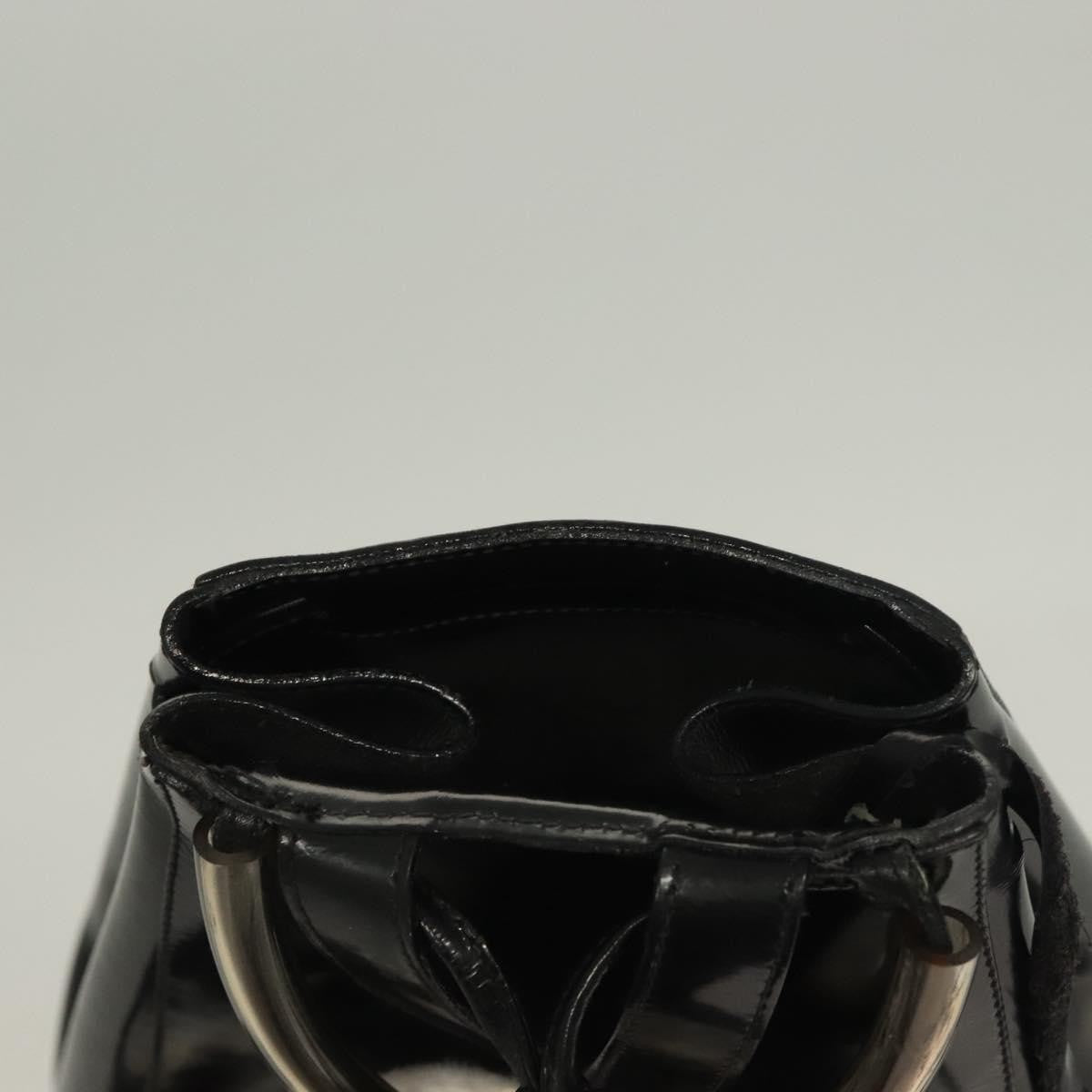 Salvatore Ferragamo Vintage Gancini Backpack Patent Leather, BLACK, PATENT_LEATHER, Backpack