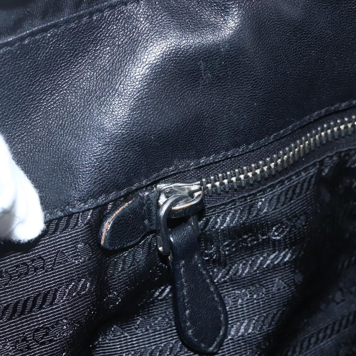 Prada Bow Tote Tessuto with Leather, BLACK, NYLON, Handbag