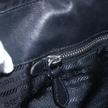 Prada Bow Tote Tessuto with Leather, BLACK, NYLON, Handbag