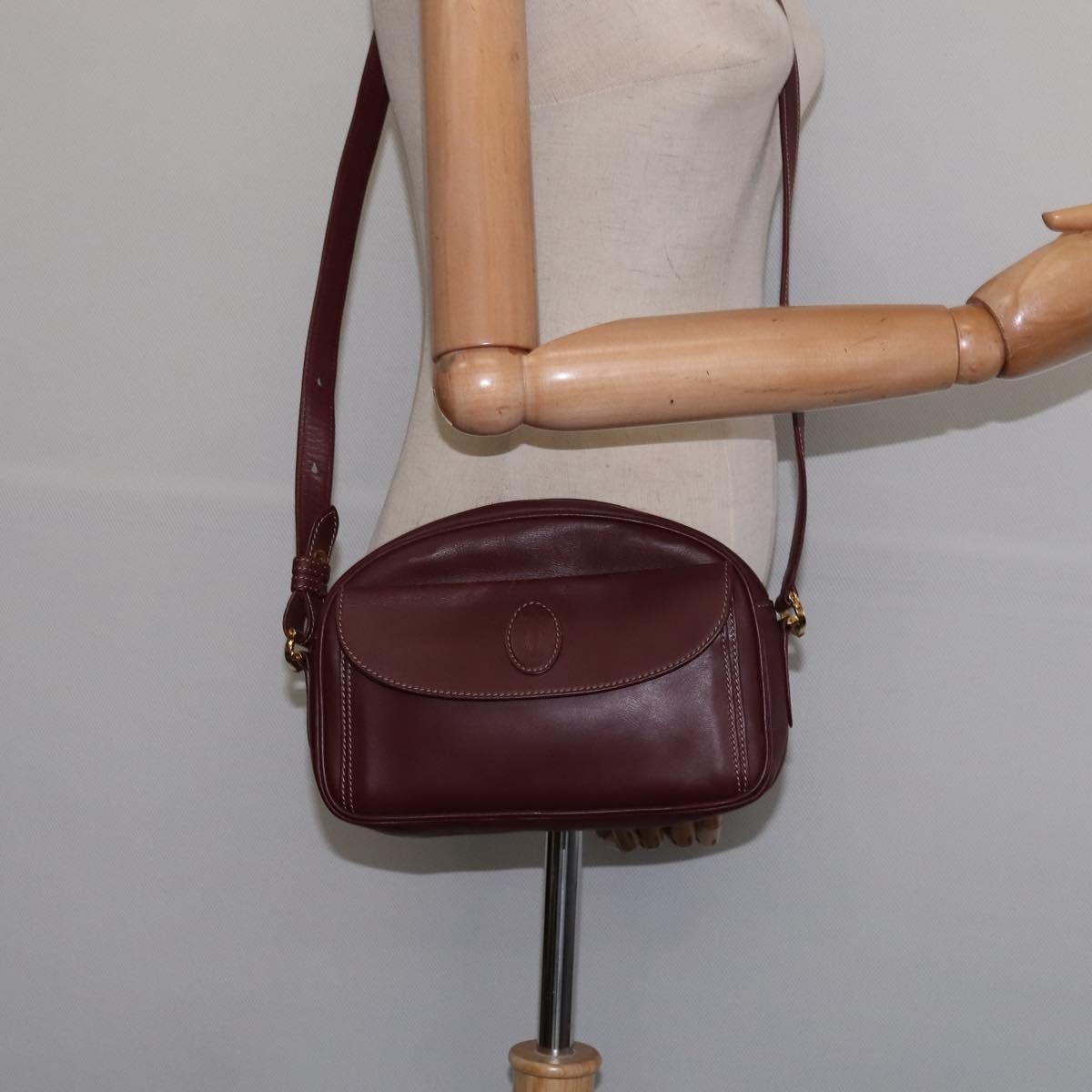 cartier Must de Cartier Shoulder Bag Leather, BURGUNDY, LEATHER, Shoulder bag
