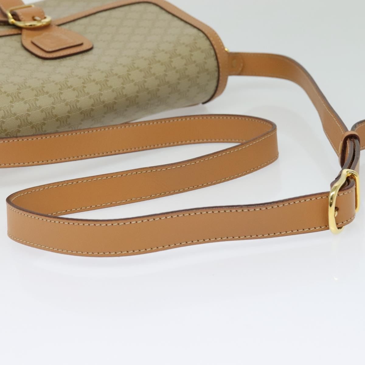 Celine Macadam Shoulder Bag PVC Leather, BEIGE, CANVAS, Shoulder bag