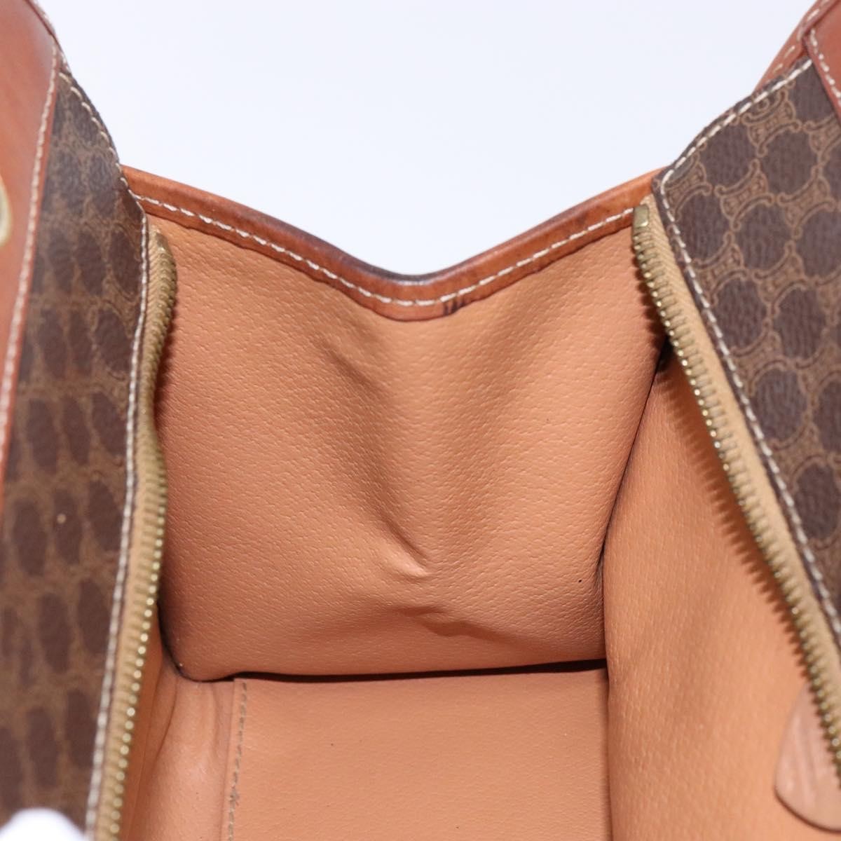 Celine Macadam Handbag Macadam with leather, BROWN, CANVAS, Handbag