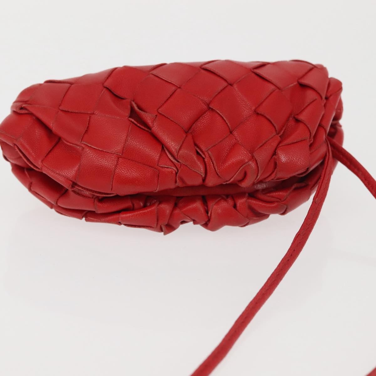 Bottega Veneta The Pouch Coin Purse Intrecciato Nappa, RED, LEATHER, Clutche & pouche
