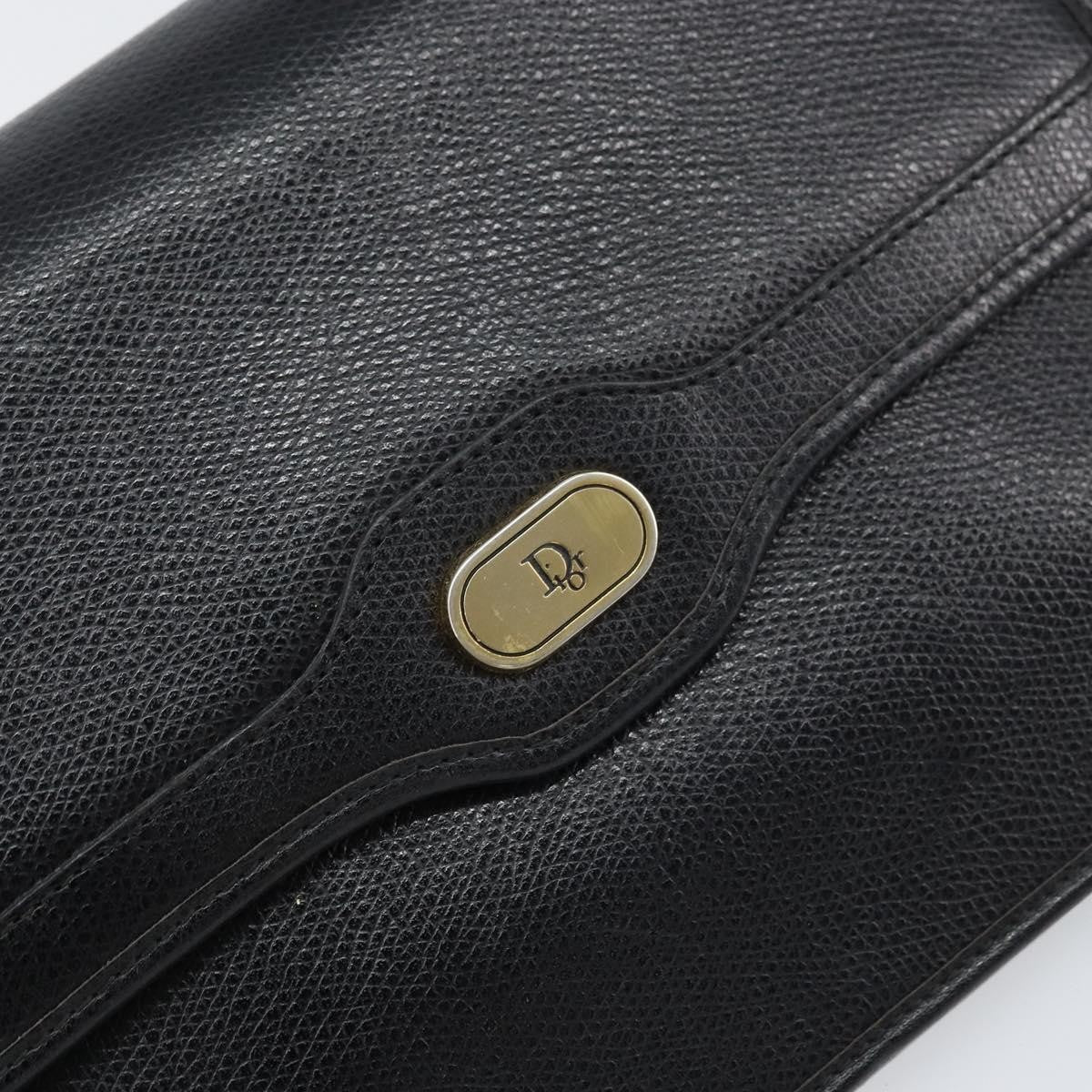 Christian Dior Vintage CD Chain Flap Shoulder Bag Leather, BLACK, LEATHER, Shoulder bag