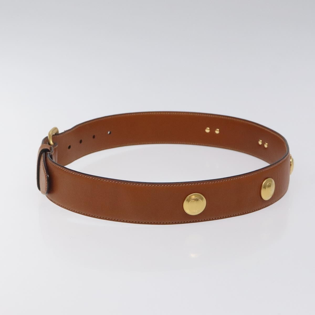 Gucci Buckle Belt Studded Leather, BROWN, LEATHER, Belts