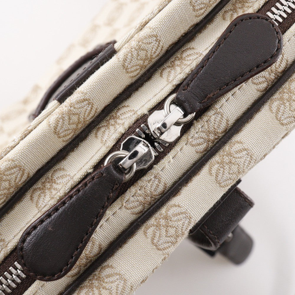 Loewe Vintage Anagram Handbag Canvas with Leather, BEIGE, CANVAS, Tote bag