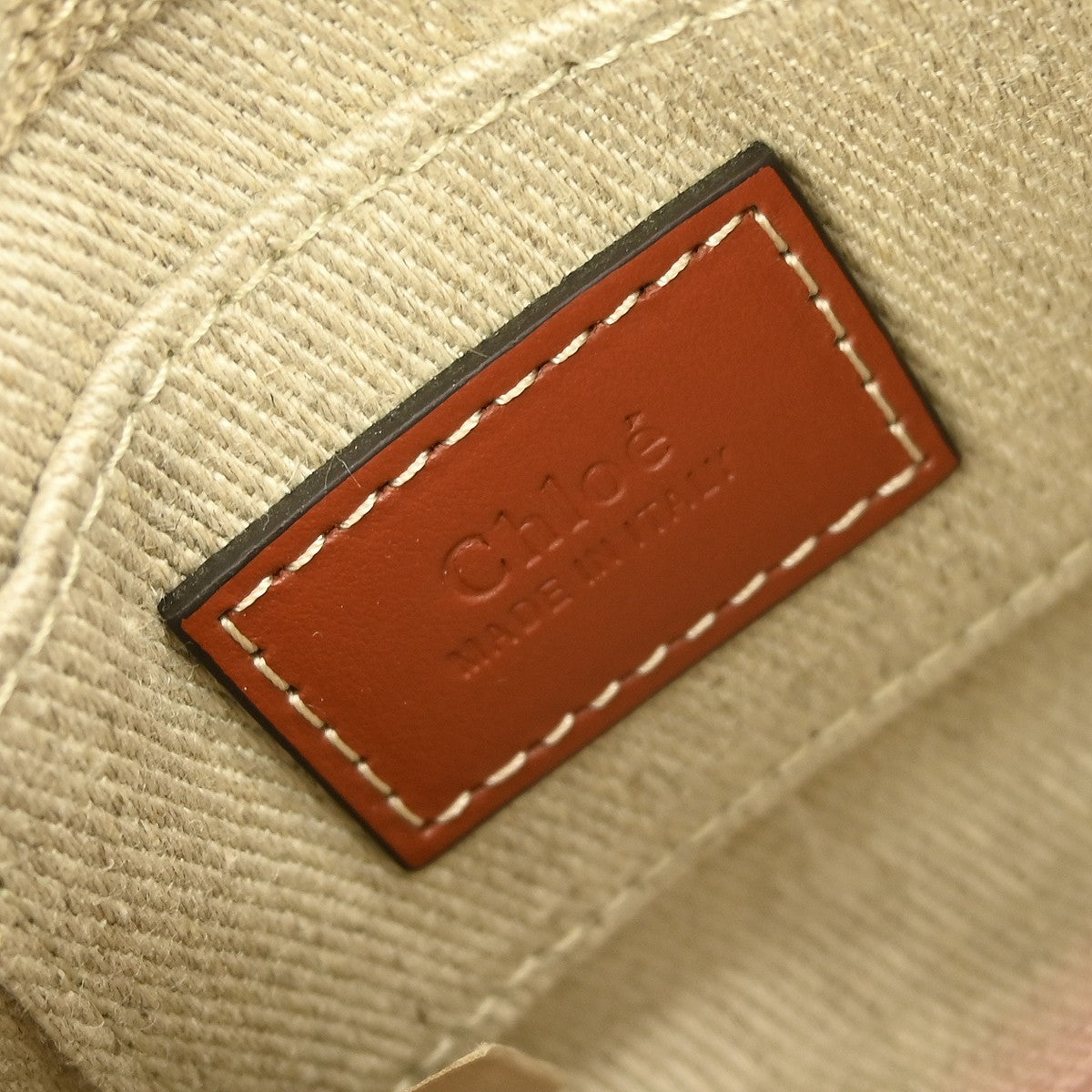 Chloe Woody Convertible Tote Canvas with Leather, BEIGE, CANVAS, Handbag