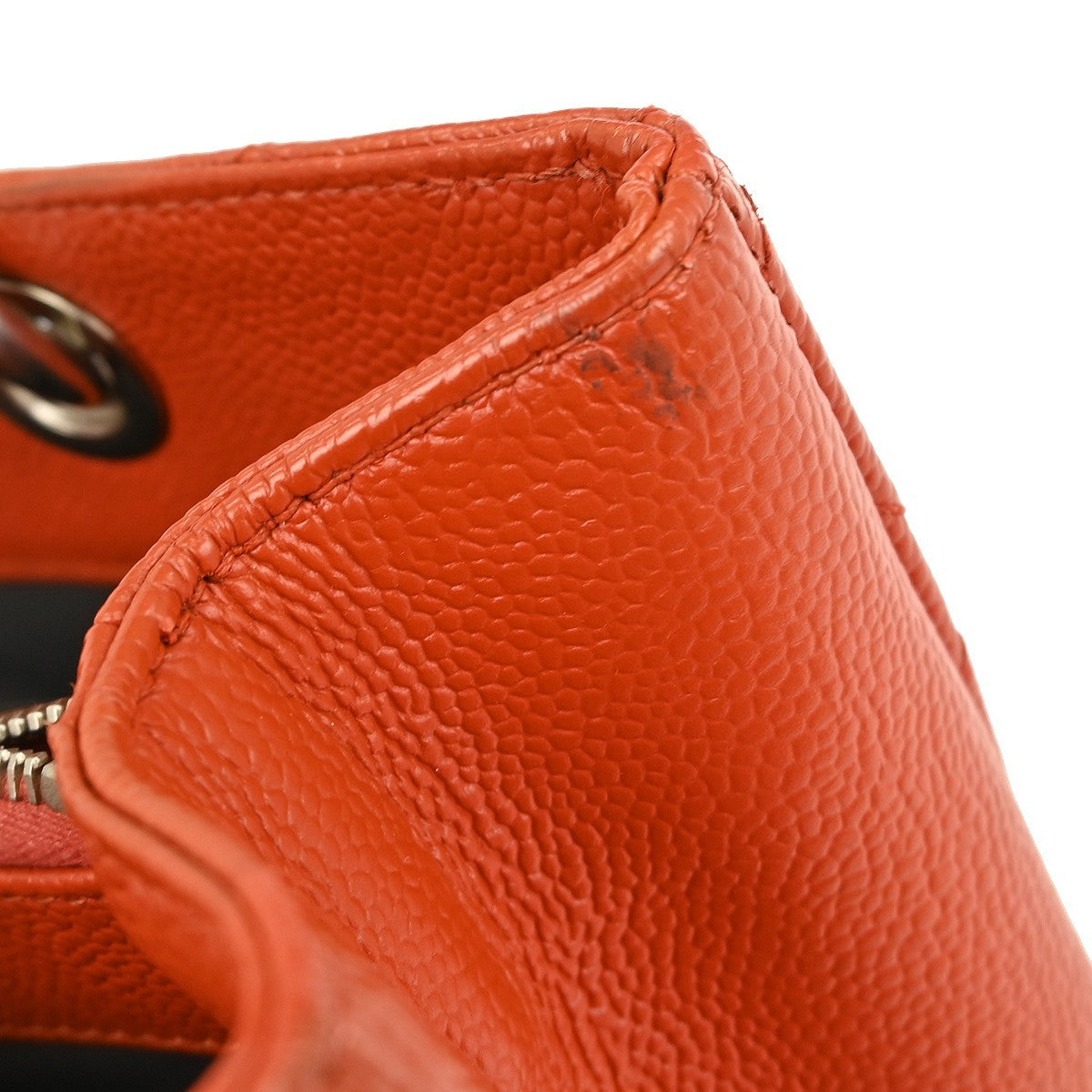 Chanel Grand Shopping Tote Quilted Caviar, ORANGE, LEATHER, Tote bag