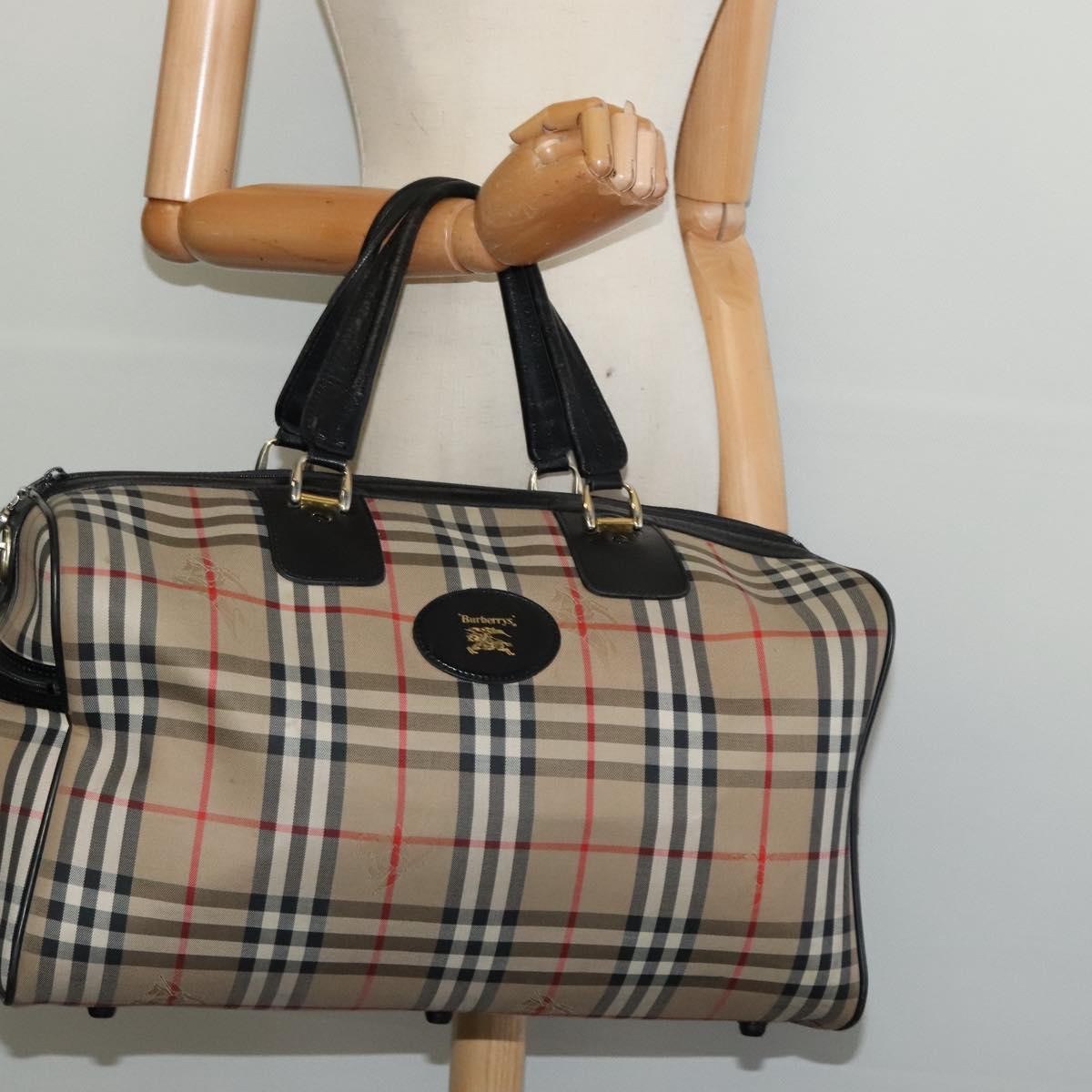 Burberry Nova check boston bag Canvas, BEIGE, CANVAS, Travel bag