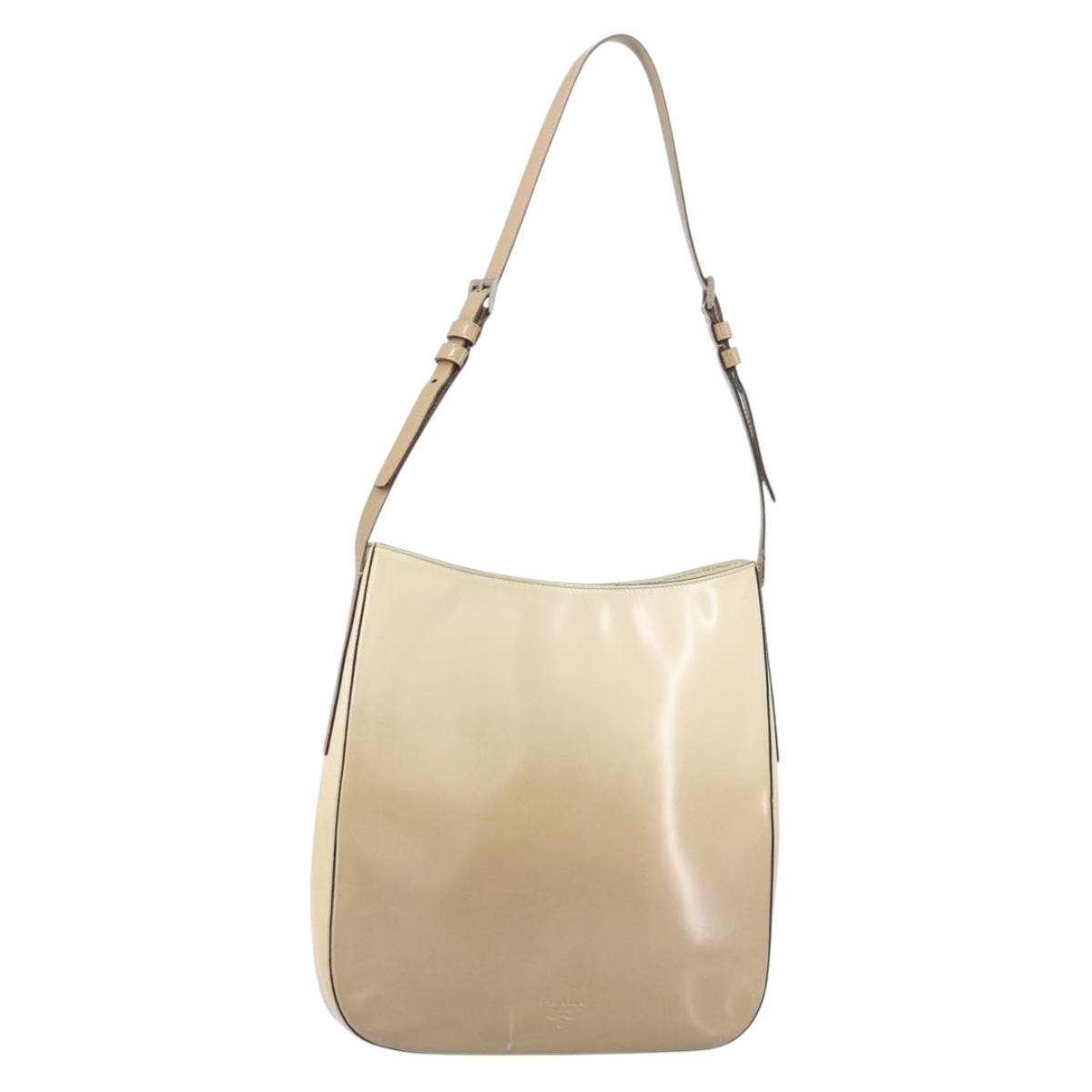 Prada Vintage Shoulder Bag Patent leather, BEIGE, PATENT_LEATHER, Shoulder bag